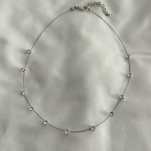 Simple and elegant clear crystal necklace